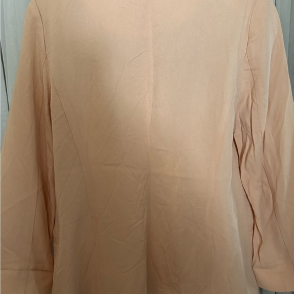 Peach Open Front Blazer with Shawl Lapels and Long Sleeves - Picture 5 of 7